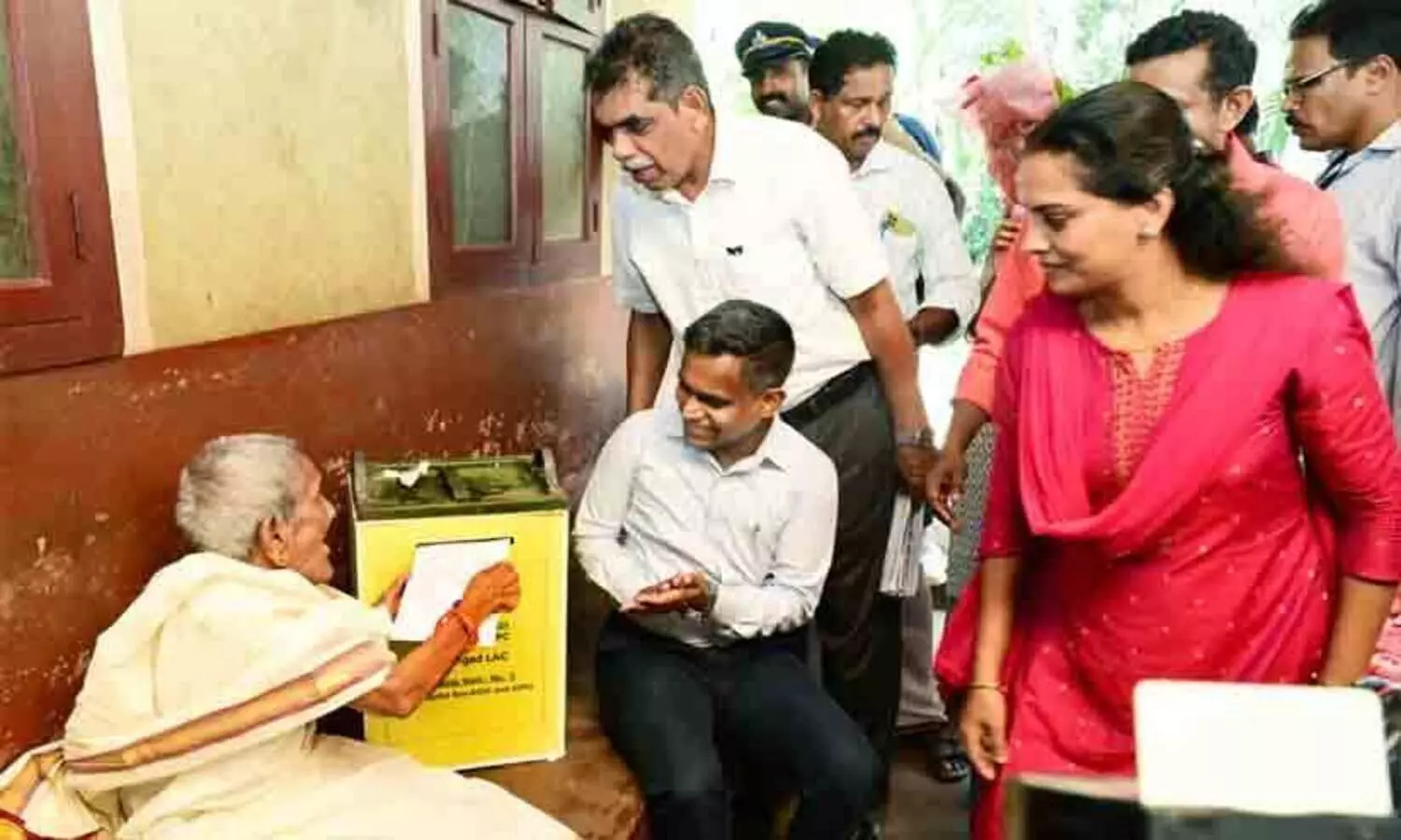 The oldest 111-year-old woman in Kasaragod district voted at home