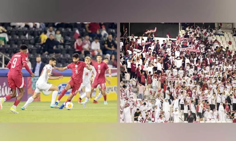 1. qatar- jordan match  2. Spectators came to support Qatar