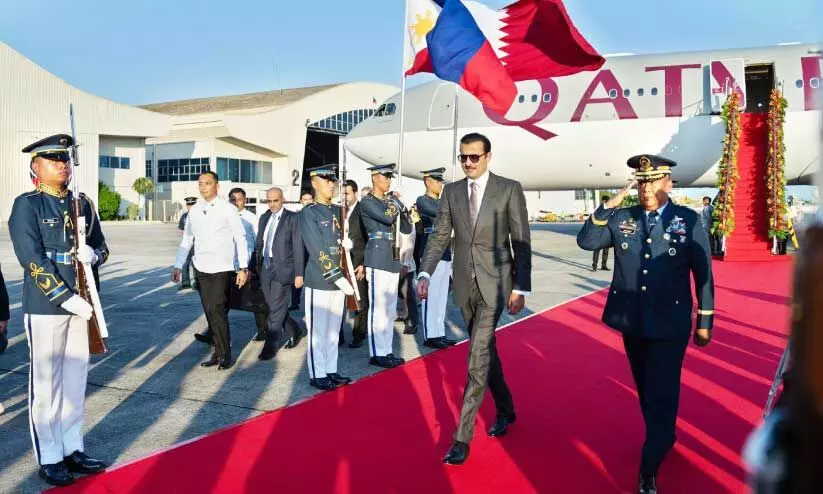 Amir of Qatar Sheikh Tamim bin Hamad arrived in Manila