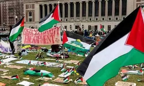 കൊ​ളം​ബി​യ സ​ർ​വ​ക​ലാ​ശാ​ല​യി​ൽ ഇ​സ്രാ​യേ​ൽ വി​രു​ദ്ധ പ്ര​ക്ഷോ​ഭം രൂ​ക്ഷം