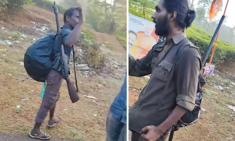 തെരഞ്ഞെടുപ്പ് ബഹിഷ്‍കരിക്കാൻ ആവശ്യപ്പെട്ട് മാവോവാദികൾ കമ്പമലയിൽ