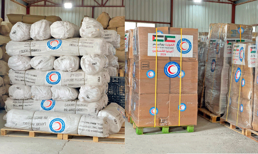 Aid items sent to Gaza