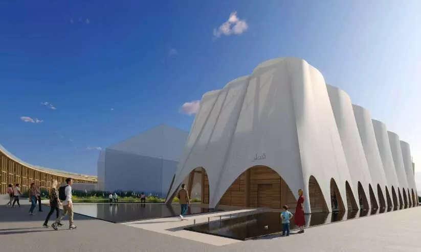 Model of Qatar Pavilion at Osaka Expo in Japan Model of Qatar Pavilion at Osaka Expo in Japan