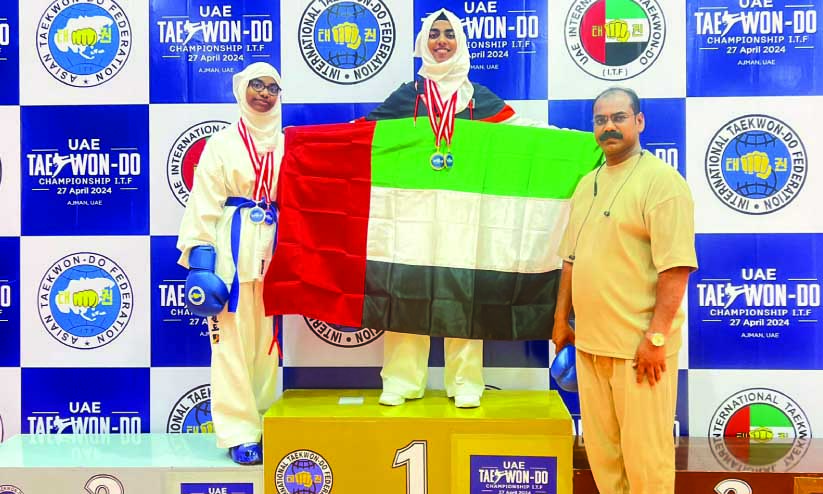 തൈ​ക്വാ​ൻ​ഡോ​യി​ൽ യു.​എ.​ഇ​ക്ക് വേ​ണ്ടി   കി​രീ​ട​മ​ണി​ഞ്ഞ് മ​ല​യാ​ളി സ​ഹോ​ദ​രി​മാ​ര്‍