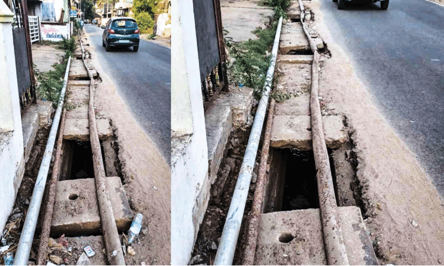 Slabs are not fully installed in the drains; The risks are widespread