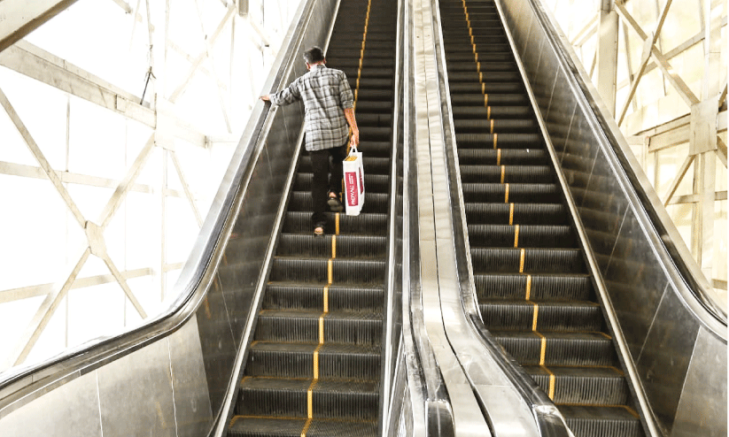 The escalator in the city cant be felt