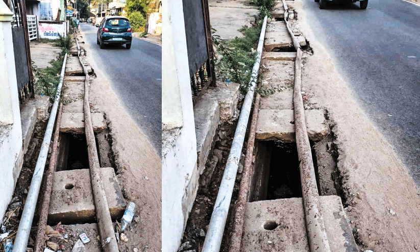 Slabs are not fully installed in the drains; The risks are widespread