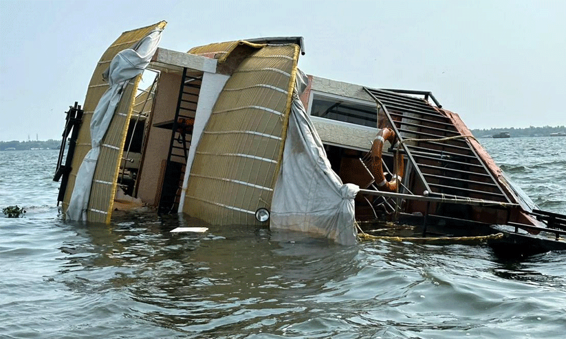 sunken house boat