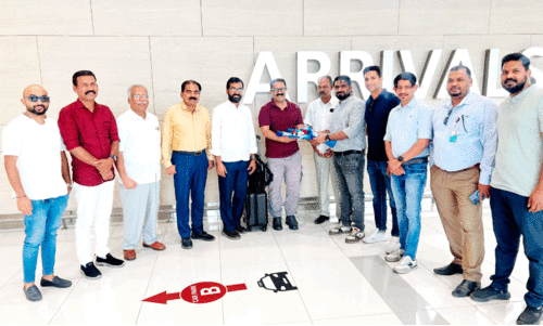 K.M. Shaji was received at the airport