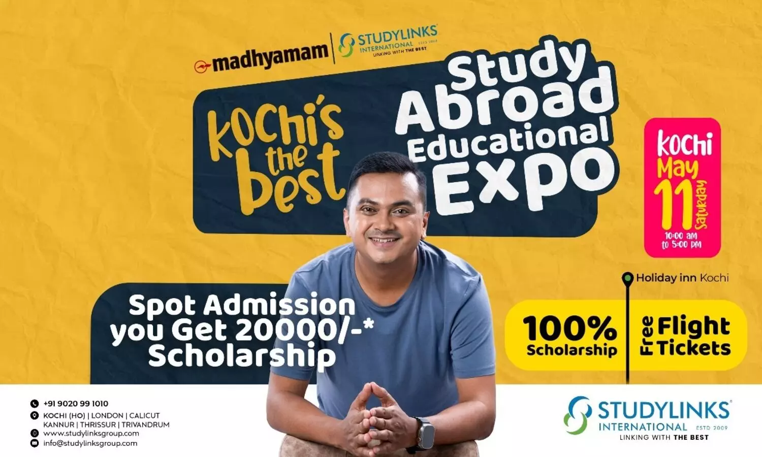 സ്റ്റഡി ലിങ്ക്സ്​ ഇന്‍റർനാഷനൽ വിദ്യാഭ്യാസ മേള 11ന്​ കൊച്ചിയിൽ