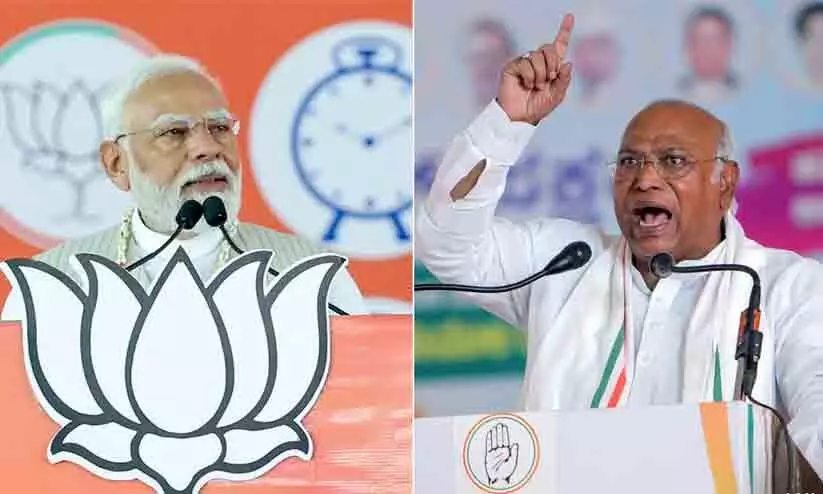 ‘നുണ ആയിരം തവണ ആവർത്തിച്ച് പറഞ്ഞാലും സത്യമാകില്ല’; മോദിക്ക് അക്കമിട്ട് മറുപടി നൽകുന്ന തുറന്ന കത്തുമായി ഖാർഗെ ‘നുണ ആയിരം തവണ ആവർത്തിച്ച് പറഞ്ഞാലും സത്യമാകില്ല’; മോദിക്ക് അക്കമിട്ട് മറുപടി നൽകുന്ന തുറന്ന കത്തുമായി ഖാർഗെ