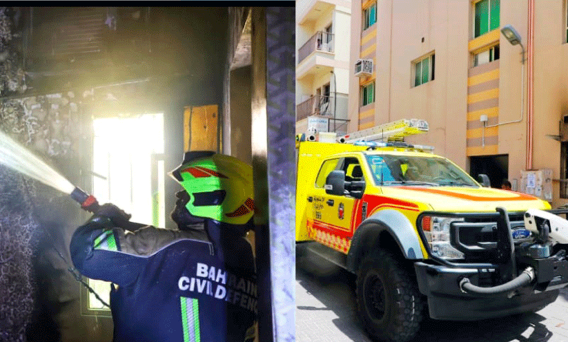 Apartment fire in Gudaibiya