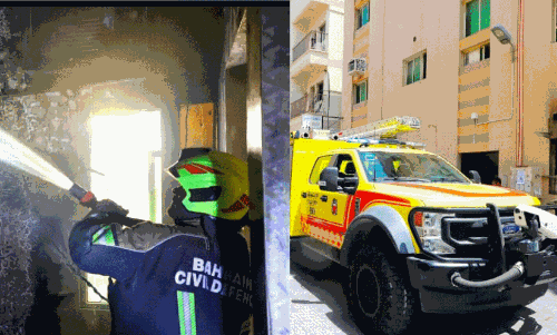 Apartment fire in Gudaibiya