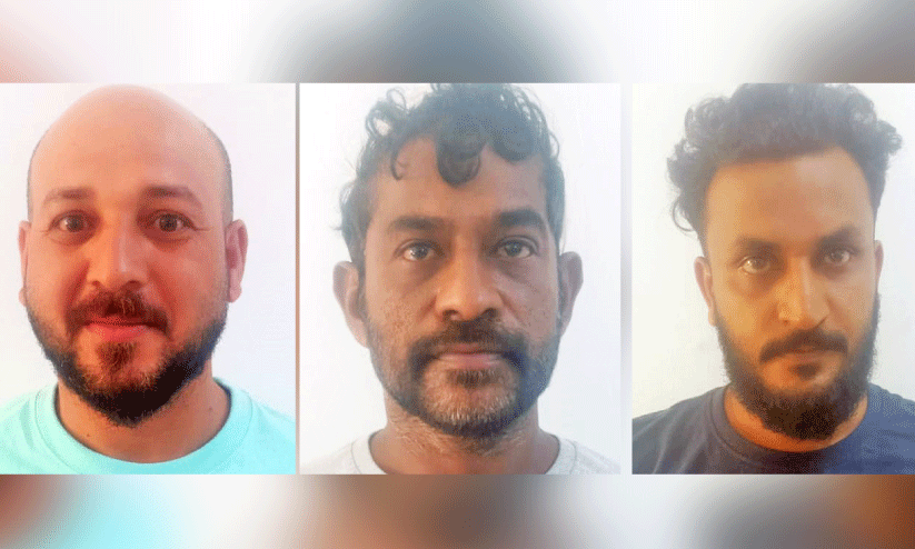 പിടിയിലായ ഷമീർ, ജലീൽ, മുത്തലിബ് പിടിയിലായ ഷമീർ, ജലീൽ, മുത്തലിബ്