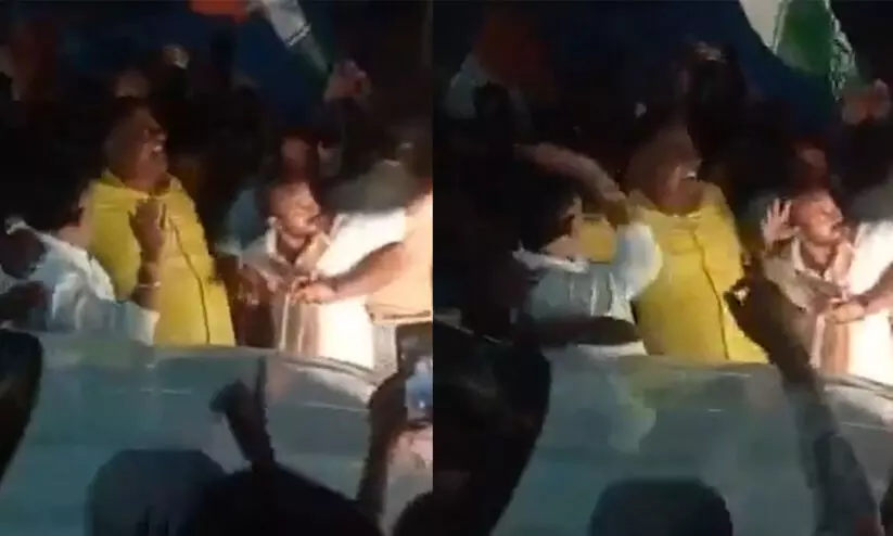 DK Shivakumar beat Congress worker during election rally