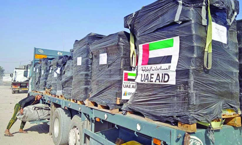 ഗ​സ്സ​യി​ൽ 400 ട​ൺ ഭ​ക്ഷ​ണ​മെ​ത്തി​ച്ച്​ യു.​എ.​ഇ