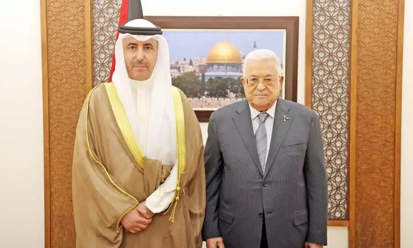 Ambassador of Kuwait with president of Palestine