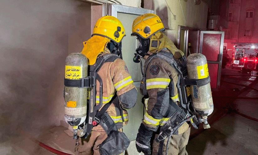 A building caught fire in Salmiya A building caught fire in Salmiya