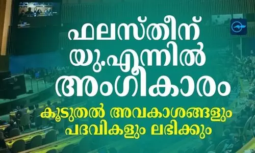 ഫലസ്തീന് യു.എന്നിൽ അംഗീകാരം; കൂടുതൽ അവകാശങ്ങളും പദവികളും ലഭിക്കും