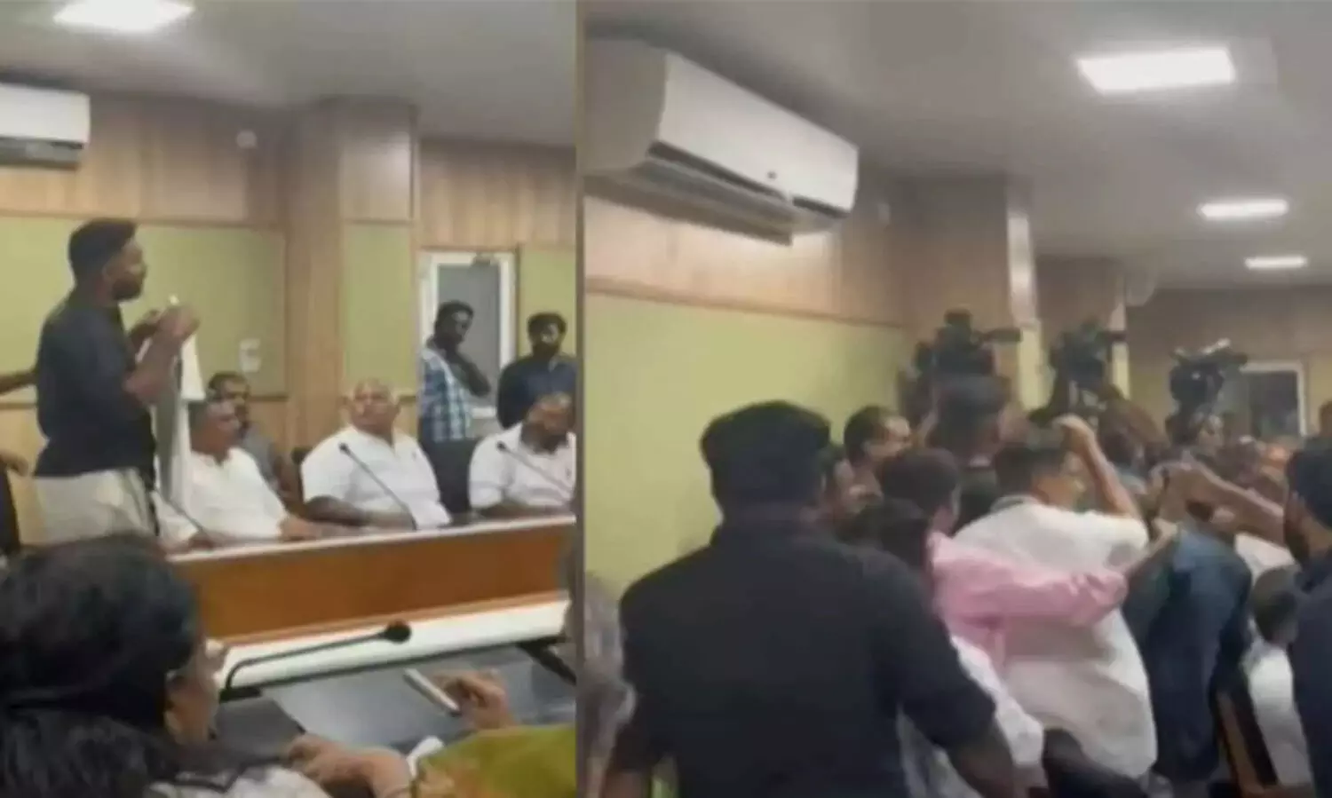 Protest at meeting called by Education Minister; MSF raised the plus one seat crisis in Malabar