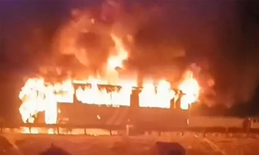 10 killed in bus fire in Haryana