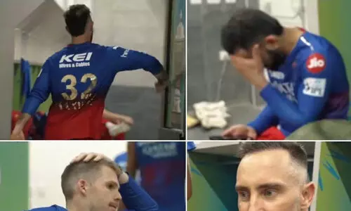 വിഷണ്ണനായി കോഹ്ലി, വാതിലിൽ ഇടിച്ച് മാക്‌സ്‌വെല്‍; എലിമിനേറ്ററിൽ പുറത്തായതിനു പിന്നാലെ ശോകമൂകമായി ആർ.സി.ബി ഡ്രസ്സിങ് റൂം