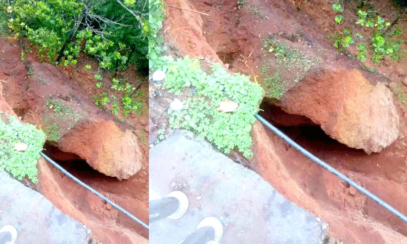 The rain was heavy; Papanasam again landed on the helipad