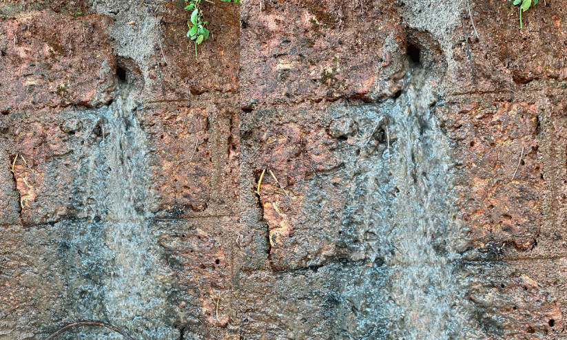 The lodge is packed with guest workers; Toilet waste to the road