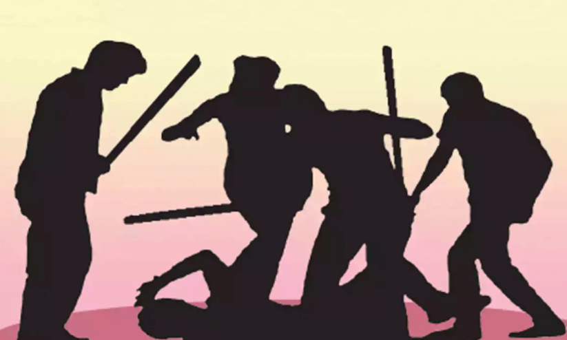 people beating a person