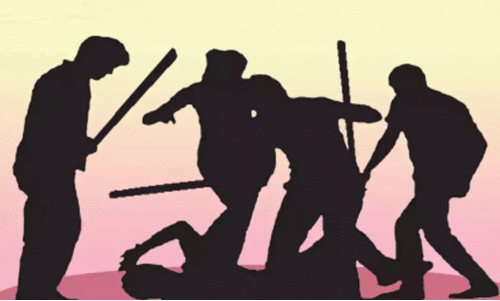 people beating a person people beating a person