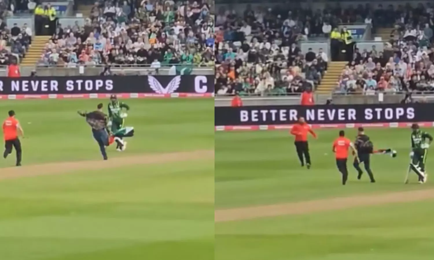 ഇംഗ്ലണ്ട്-പാക് ട്വന്റി 20ക്കിടെ ഫലസ്തീൻ പതാകയുമായി മൈതാനത്തെത്തി യുവാവ്