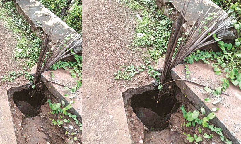 Road torn for water project;  Bridge danger threat