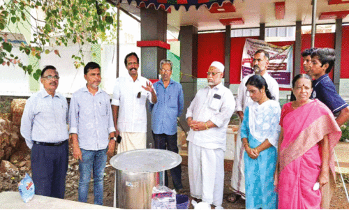The water in front of the taluk hospital was stopped