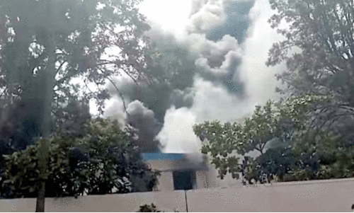 ബൊ​മ്മ​സാ​ന്ദ്ര​യി​ലു​ണ്ടാ​യ തീ​പി​ടി​ത്തം