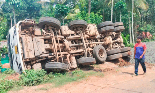 The lorry overturned