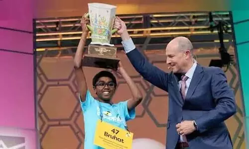 90 സെക്കൻഡിൽ 29 വാക്കുകൾ തെറ്റാതെ പറഞ്ഞ് നാഷനൽ സ്​പെല്ലിങ് ബീ മത്സരത്തിൽ ജേതാവായി ഇന്ത്യൻ വംശജൻ -വിഡിയോ