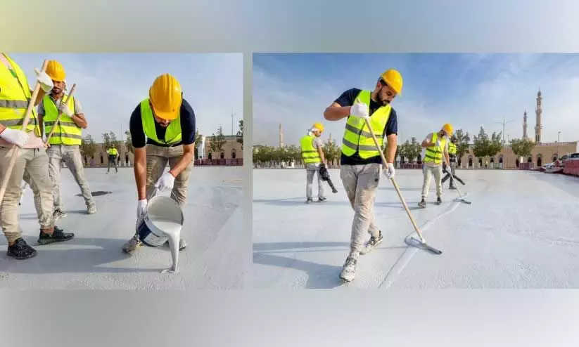 പുണ്യസ്ഥലങ്ങളിലെ ‘റോഡ് കൂളിങ്’ പരീക്ഷണം വിപുലീകരിക്കുന്നു പുണ്യസ്ഥലങ്ങളിലെ ‘റോഡ് കൂളിങ്’ പരീക്ഷണം വിപുലീകരിക്കുന്നു