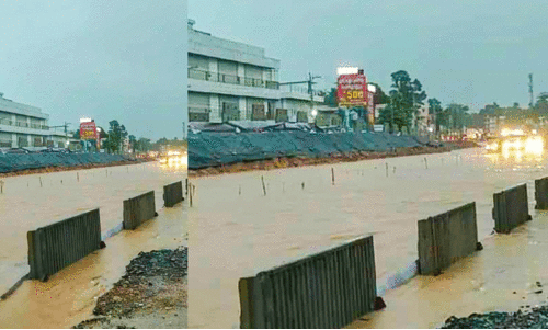In Chattanur, the road is like river