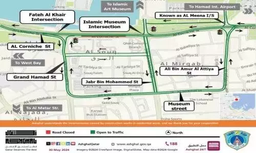 partial closure at Corniche Street