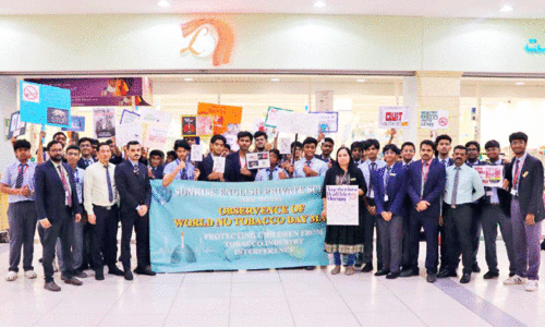 Abu Dhabi Sunrise English Private School No Tobacco Day Awareness Community Campaign