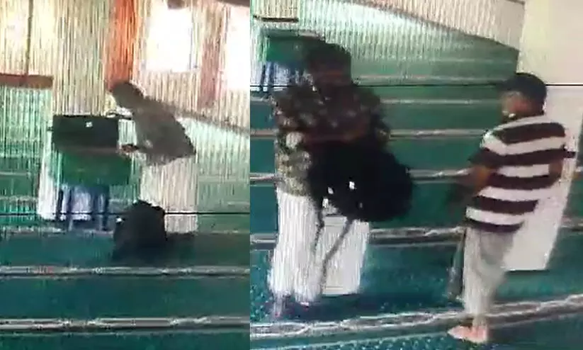 പള്ളിയിലെ നേർച്ചപ്പെട്ടിയിൽനിന്നും പണം കവരാൻ ശ്രമിച്ചയാൾ പിടിയിലായി VIDEO