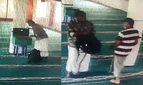 പള്ളിയിലെ നേർച്ചപ്പെട്ടിയിൽനിന്നും പണം കവരാൻ ശ്രമിച്ചയാൾ പിടിയിലായി VIDEO