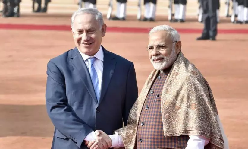 Netanyahu with Modi Netanyahu with Modi