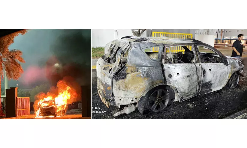 മ​ല​യാ​ളി വി​ദ്യാ​ർ​ഥി​യു​ടെ ച​ടു​ല പ്ര​തി​ക​ര​ണം:   ക​ത്തി​യ കാ​റി​ൽ​നി​ന്ന് ര​ക്ഷ​പ്പെ​ട്ട​ത് അ​ഞ്ച് കു​രു​ന്നു​ക​ൾ