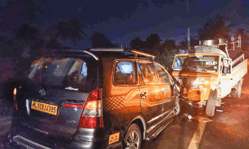 Car-pickup van collision,