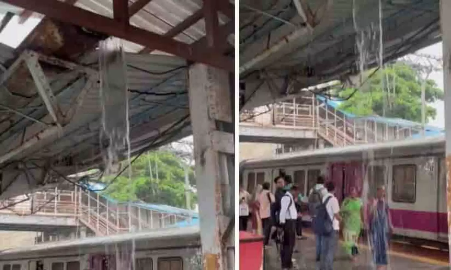 ഭന്ദൂപ് റെയിവേ സ്റ്റേഷനിൽ വന്നാൽ വെള്ളച്ചാട്ടം ആസ്വദിക്കാം; പ്ലാറ്റ്ഫോമിലെ ചോർച്ചയെ ട്രോളി നെറ്റിസൺസ്