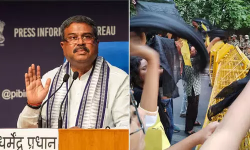 വിദ്യാർഥി പ്രതിഷേധത്തെ തുടർന്ന് ഡൽഹി യൂനിവേഴ്സിറ്റിയിലെ യോഗദിന പരിപാടി ഉപേക്ഷിച്ച് ധർമേന്ദ്ര പ്രധാൻ