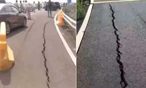 അഞ്ചുമാസം മുമ്പ് നരേന്ദ്രമോദി ഉദ്ഘാടനം ചെയ്ത അടൽ സേതുവിൽ വിള്ളൽ -വിഡിയോ