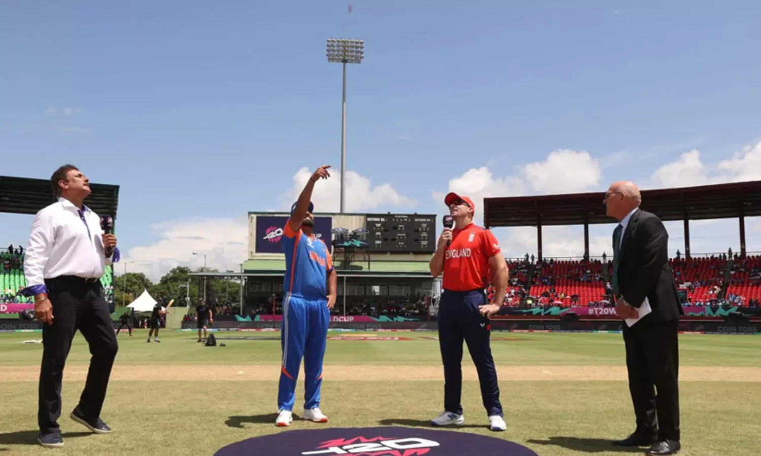 ഗയാനയിൽ മാനംതെളിഞ്ഞു! ടോസ് നേടിയ ഇംഗ്ലണ്ട് ഇന്ത്യയെ ബാറ്റിങ്ങിനയച്ചു