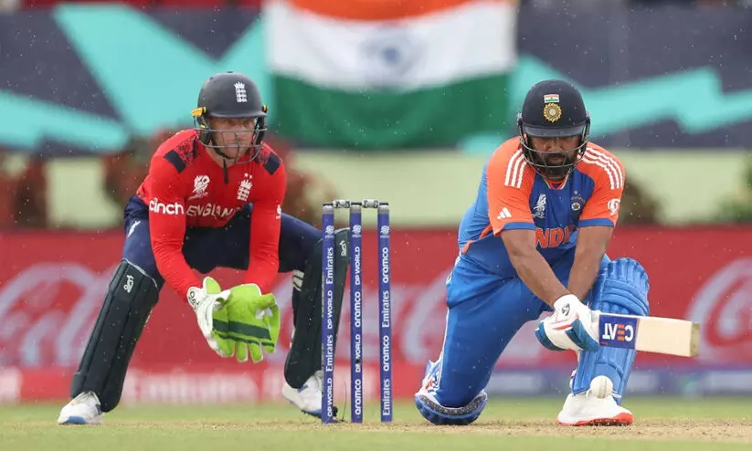 രോഹിത്തിന് അർധ സെഞ്ച്വറി; ഇന്ത്യക്കെതിരെ ഇംഗ്ലണ്ടിന് 172 റൺസ് വിജയലക്ഷ്യം